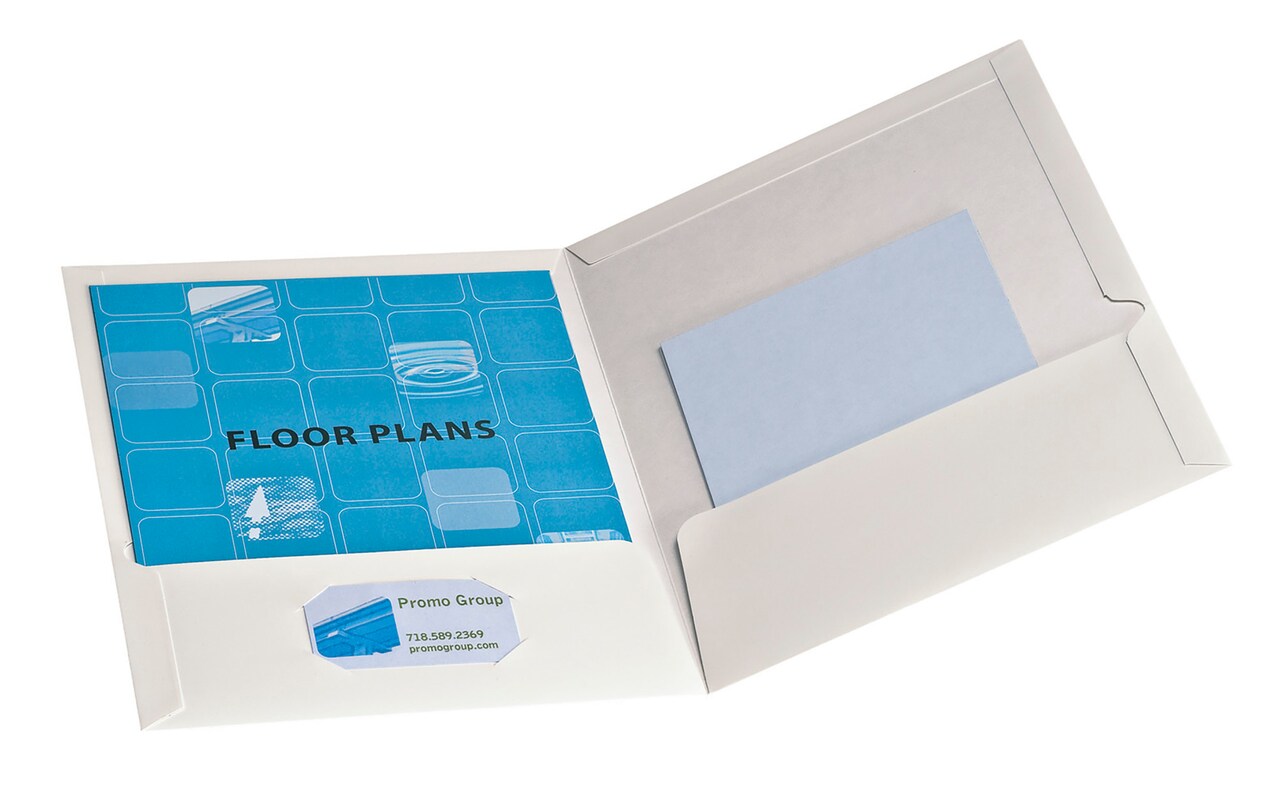 Oxford 2-Pocket Laminated Folder, 100 Sheet Capacity, White, Pack of 25